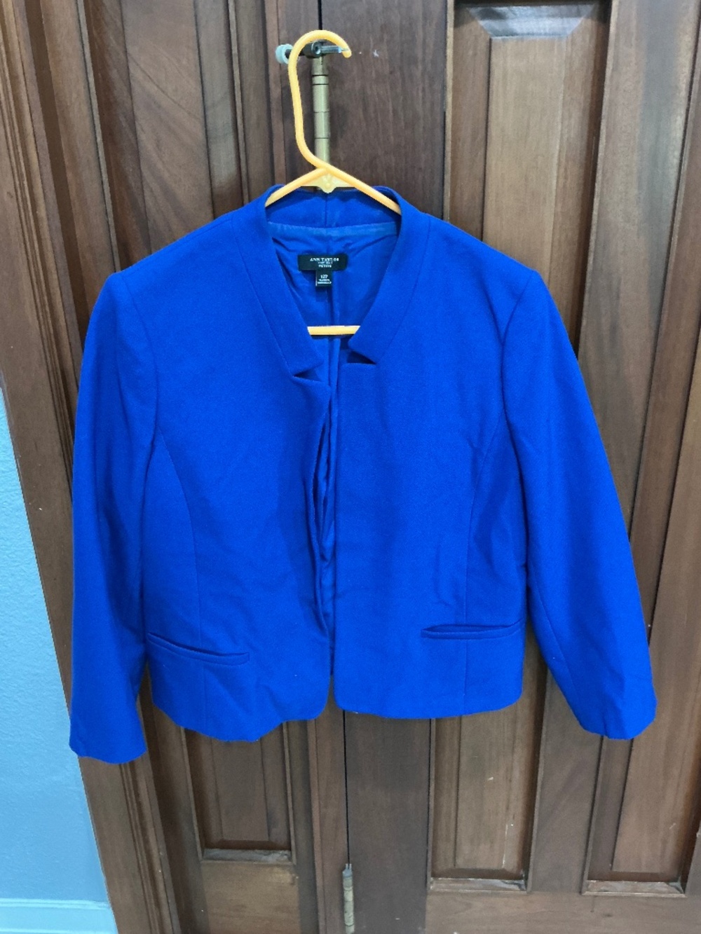 Ann Taylor: Royal Blue Open-Front Tailored Blazer Jacket